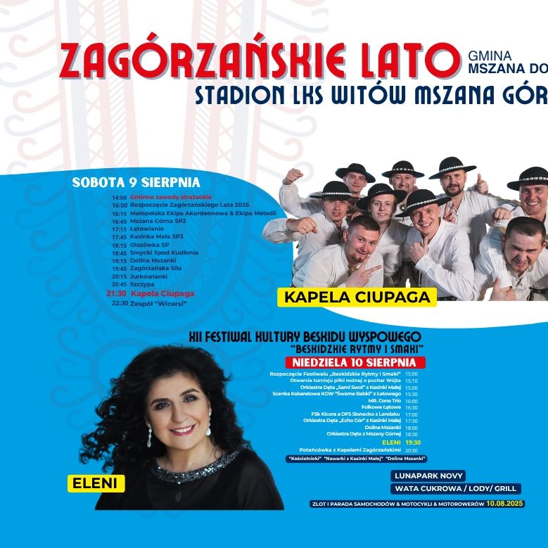 miniaturka dla wpisu o tytule: Zapraszamy na Zagórzańskie Lato 2025 oraz XII Festiwal Kultury Beskidu Wyspowego „Beskidzkie Rytmy i Smaki”